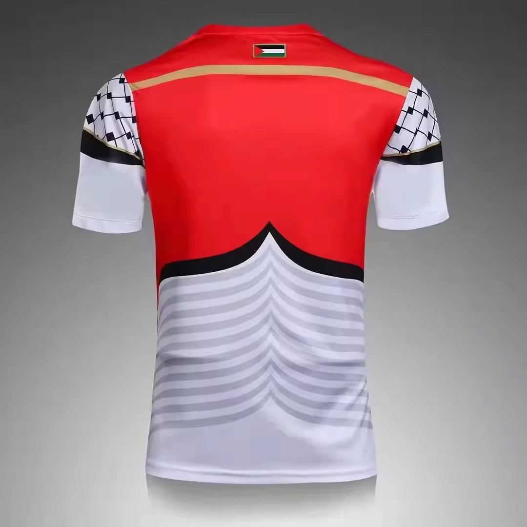 Palestine Voetbal T-shirt Wit-Rood