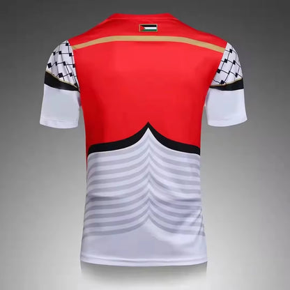 Palestine Voetbal T-shirt Wit-Rood