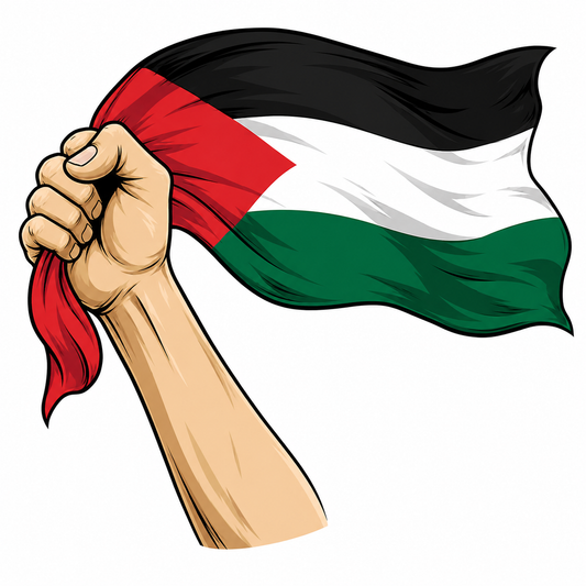 Fist with Palestine Flag Sticker 9x11 cm 5/10/20/40 Pieces