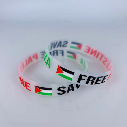 FREE Palestine, Save Gaza Bracelet Black/White