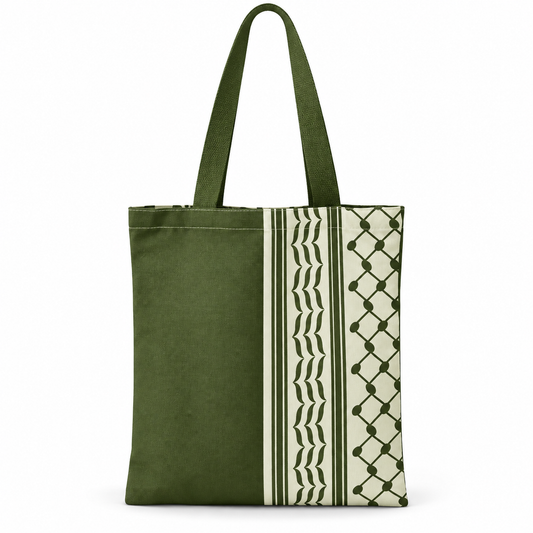 Borsa Tote Keffiyeh – Verde e Bianco