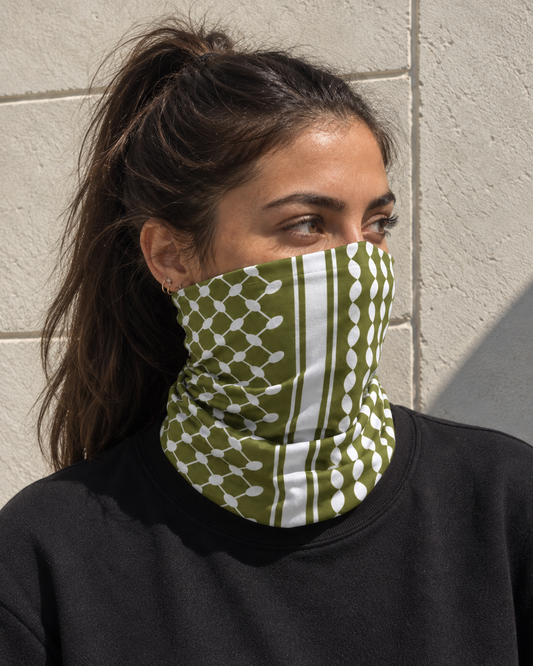 Olijf Groene Keffiyeh Bandana / Halsverwarmer