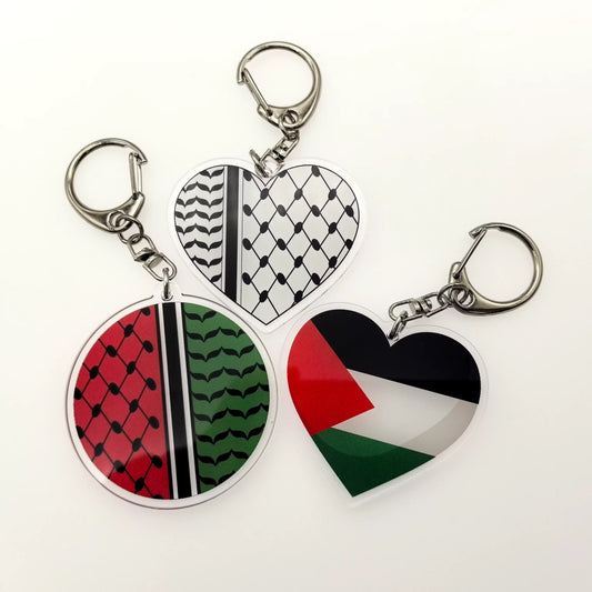 Keffiyeh Heart Keychain