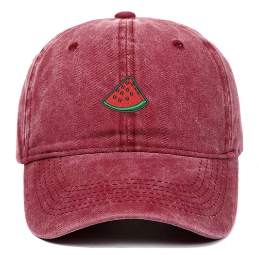 Casquette vintage rouge pastèque