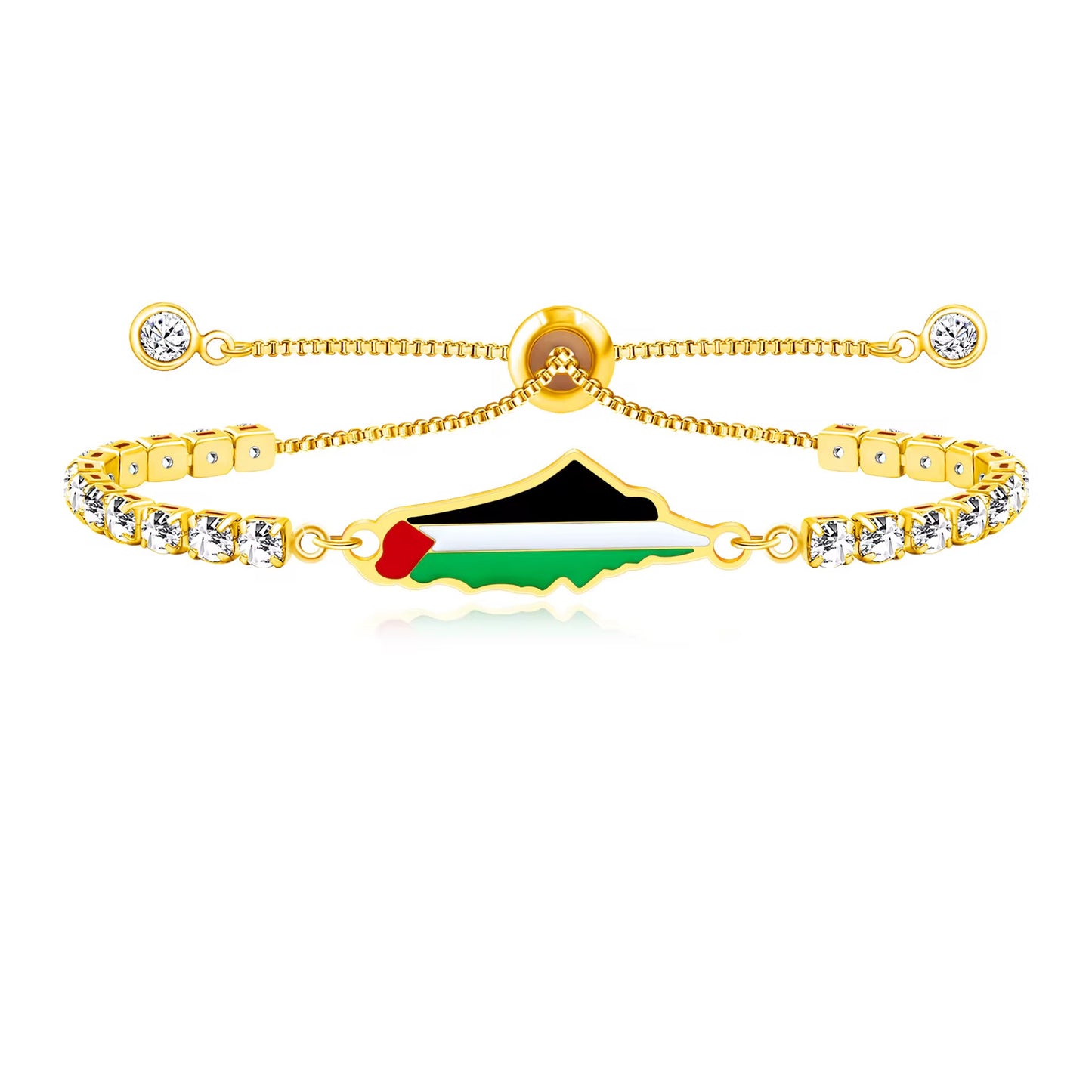 Pulsera de Palestina con Piedras Brillantes