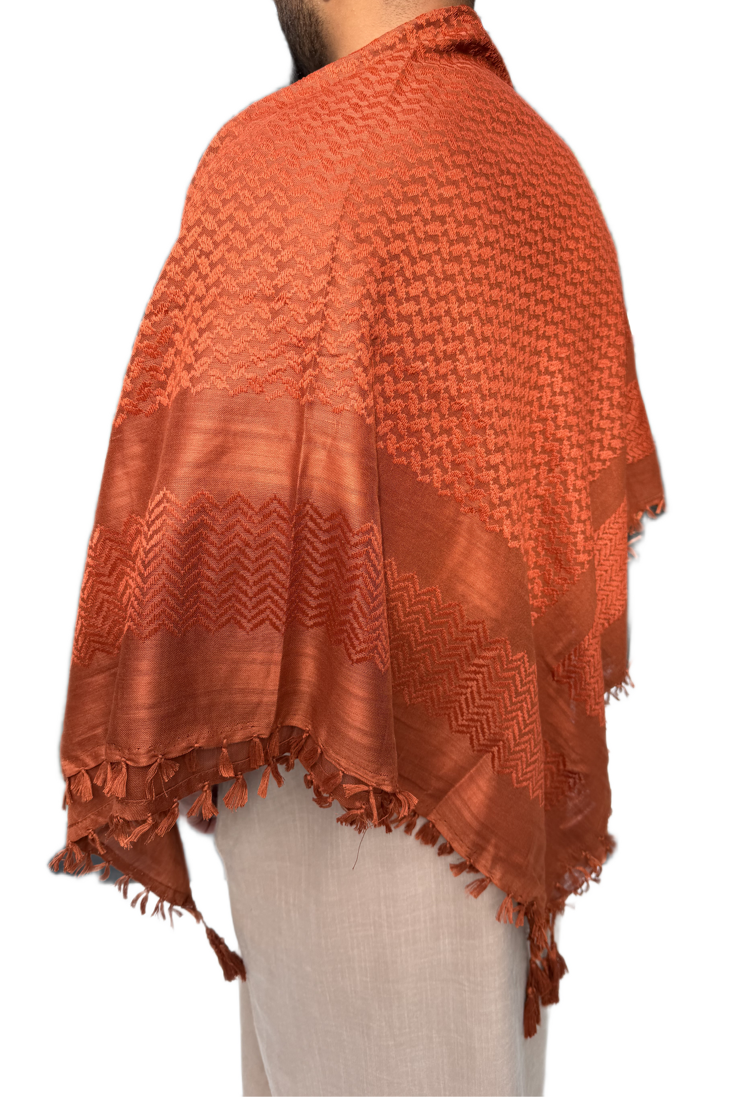 Kufiya/Keffiyeh Fully Camel Brown Premium