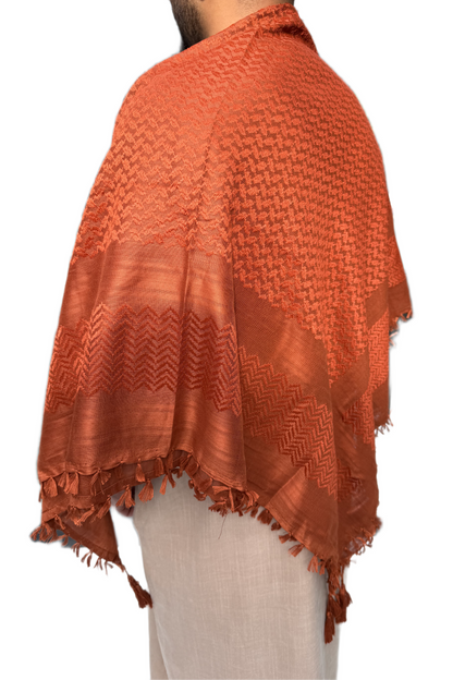 Kufiya/Keffiyeh Fully Camel Brown Premium