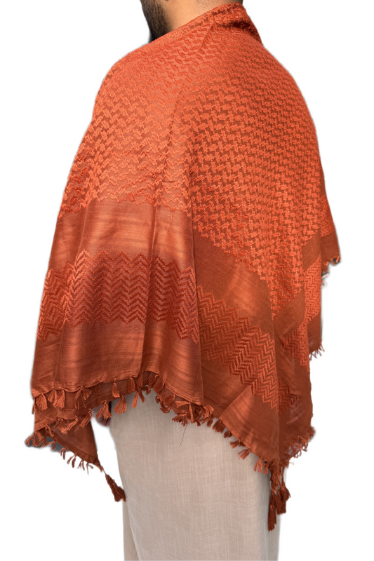 Kufiya/Keffiyeh Fully Camel Brown Premium