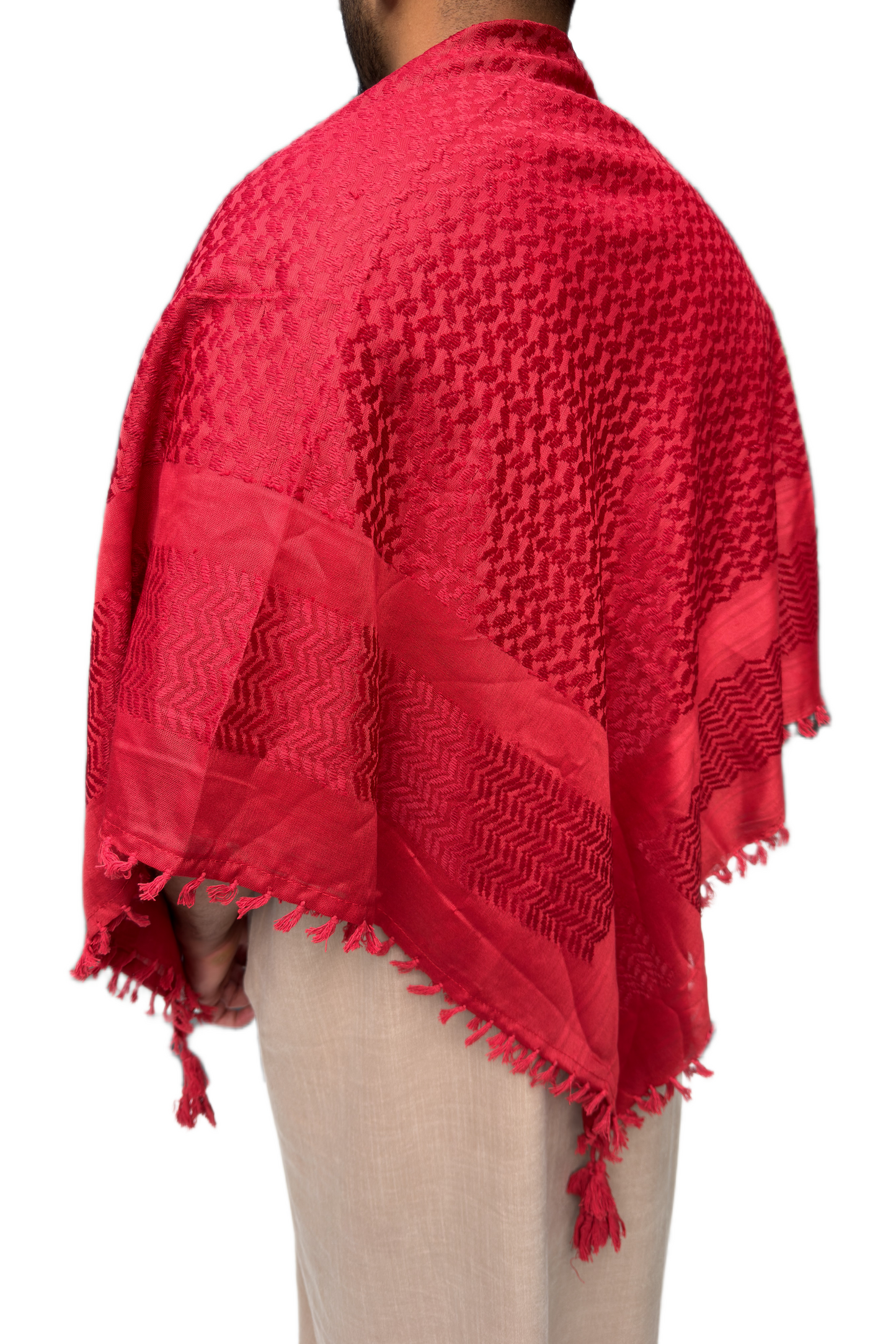 Kufiya/Keffiyeh Fully Crimson Red Premium