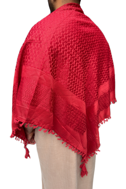 Kufiya/Keffiyeh Fully Crimson Red Premium