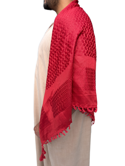 Kufiya/Keffiyeh Fully Crimson Red Premium