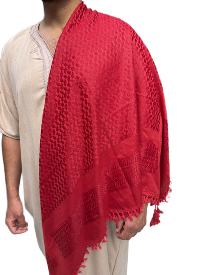 Kufiya/Keffiyeh Fully Crimson Red Premium