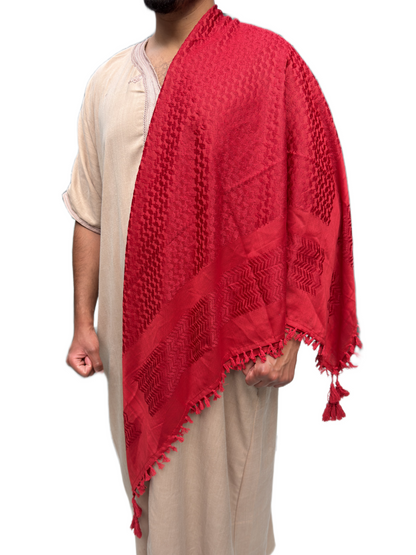 Kufiya/Keffiyeh Fully Crimson Red Premium