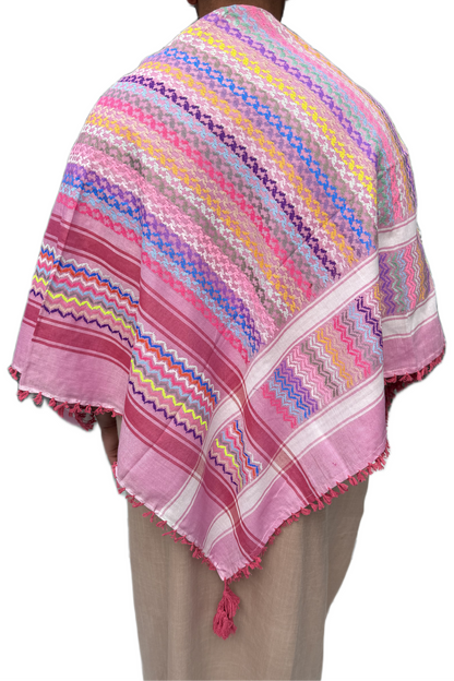 Kufiya/Keffiyeh Pink Rainbow