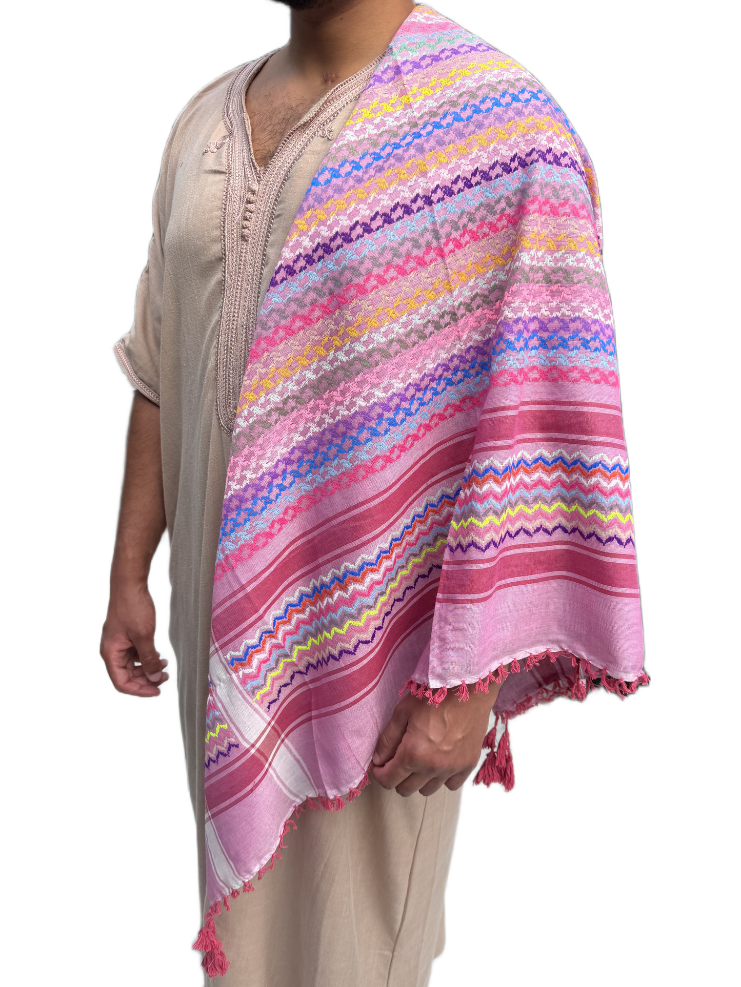 Kufiya/Keffiyeh Pink Rainbow