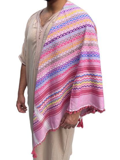 Kufiya/Keffiyeh Pink Rainbow