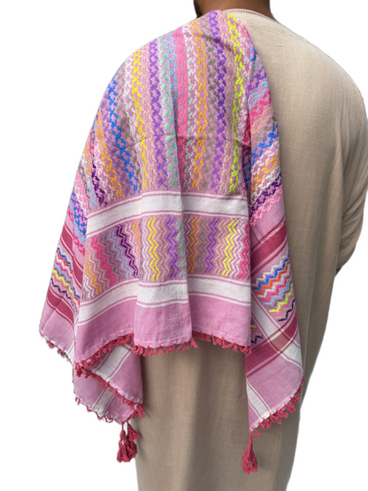 Kufiya/Keffiyeh Pink Rainbow