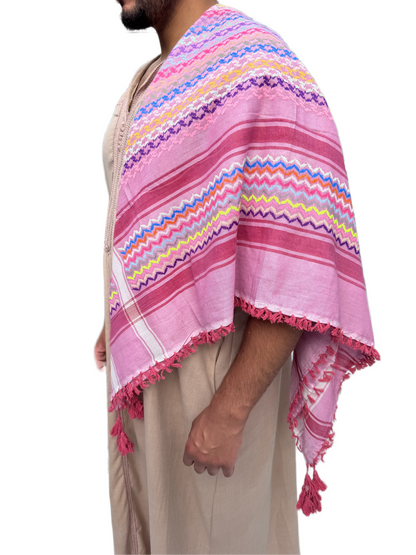 Kufiya/Keffiyeh Pink Rainbow