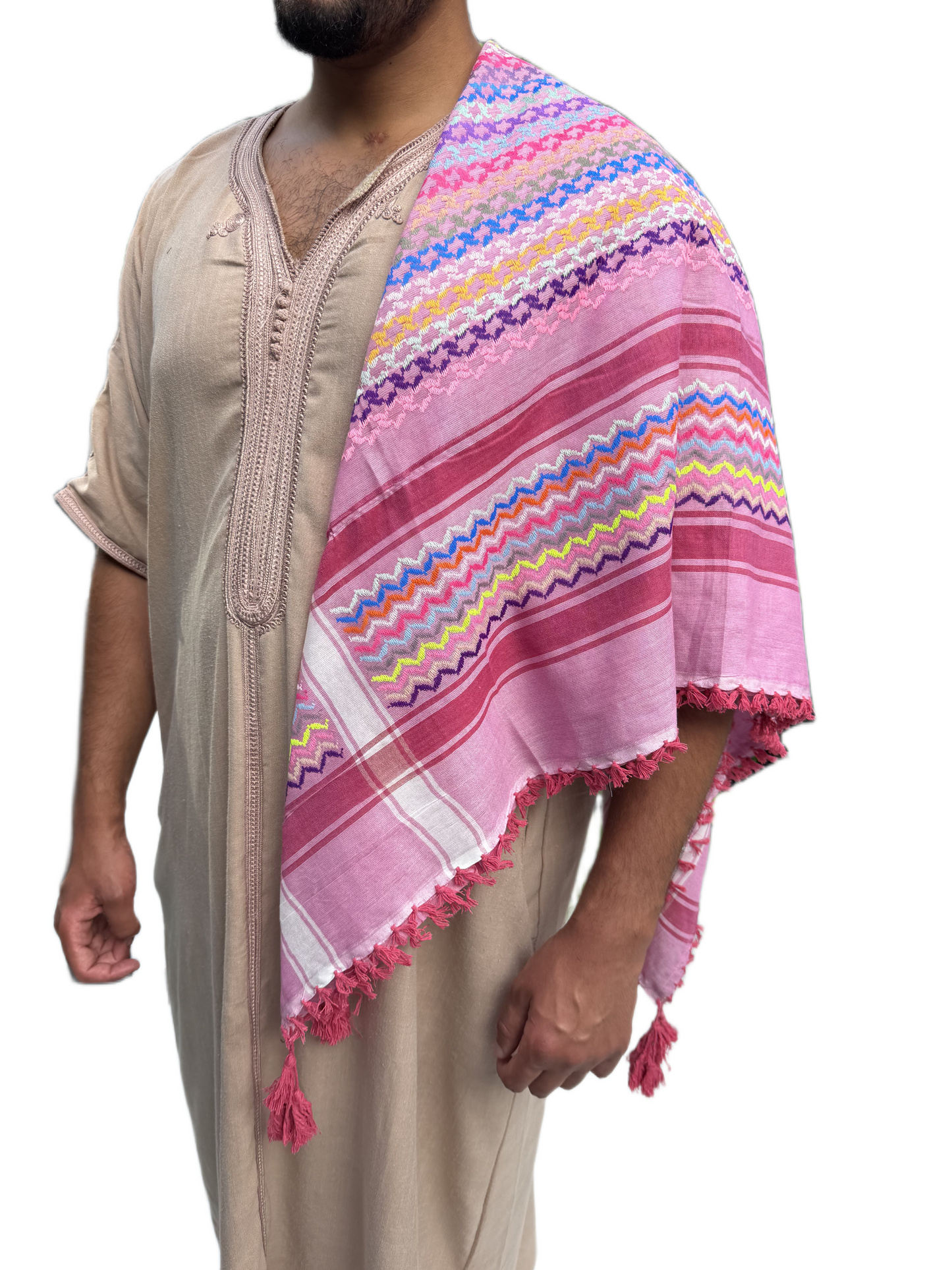 Kufiya/Keffiyeh Pink Rainbow
