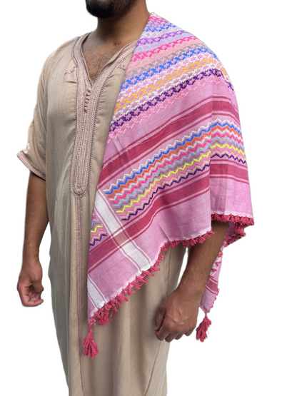 Kufiya/Keffiyeh Pink Rainbow