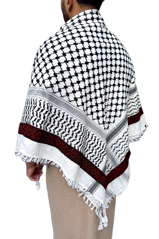 Kufiya/Keffiyeh Traditional Embroidered Tatreez