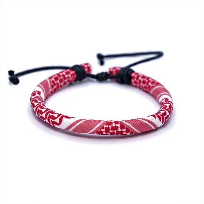 Pulseira Keffiyeh Vermelho/Verde/Preto