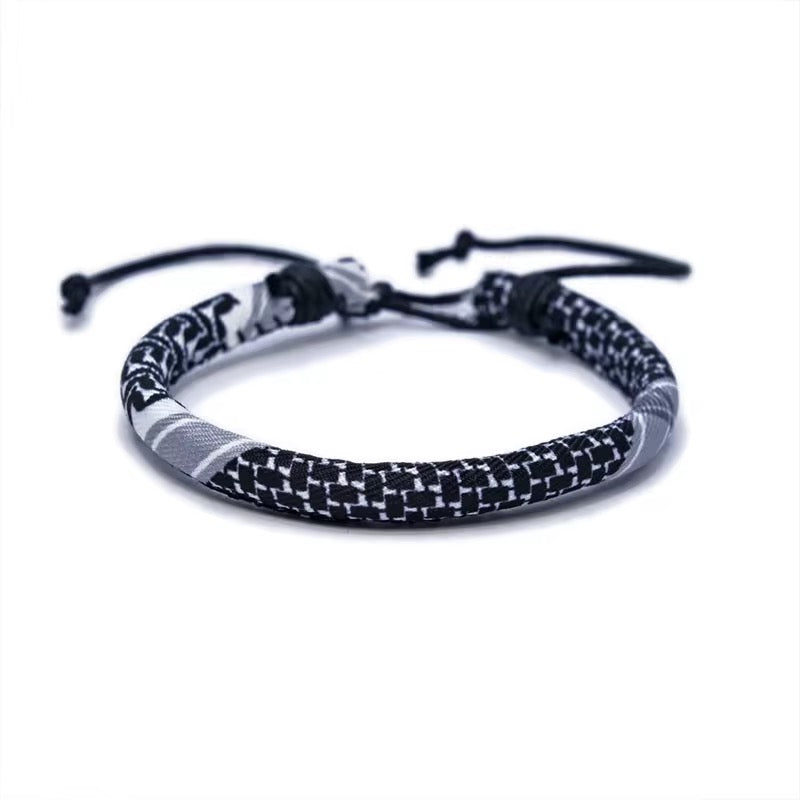 Pulseira Keffiyeh Vermelho/Verde/Preto