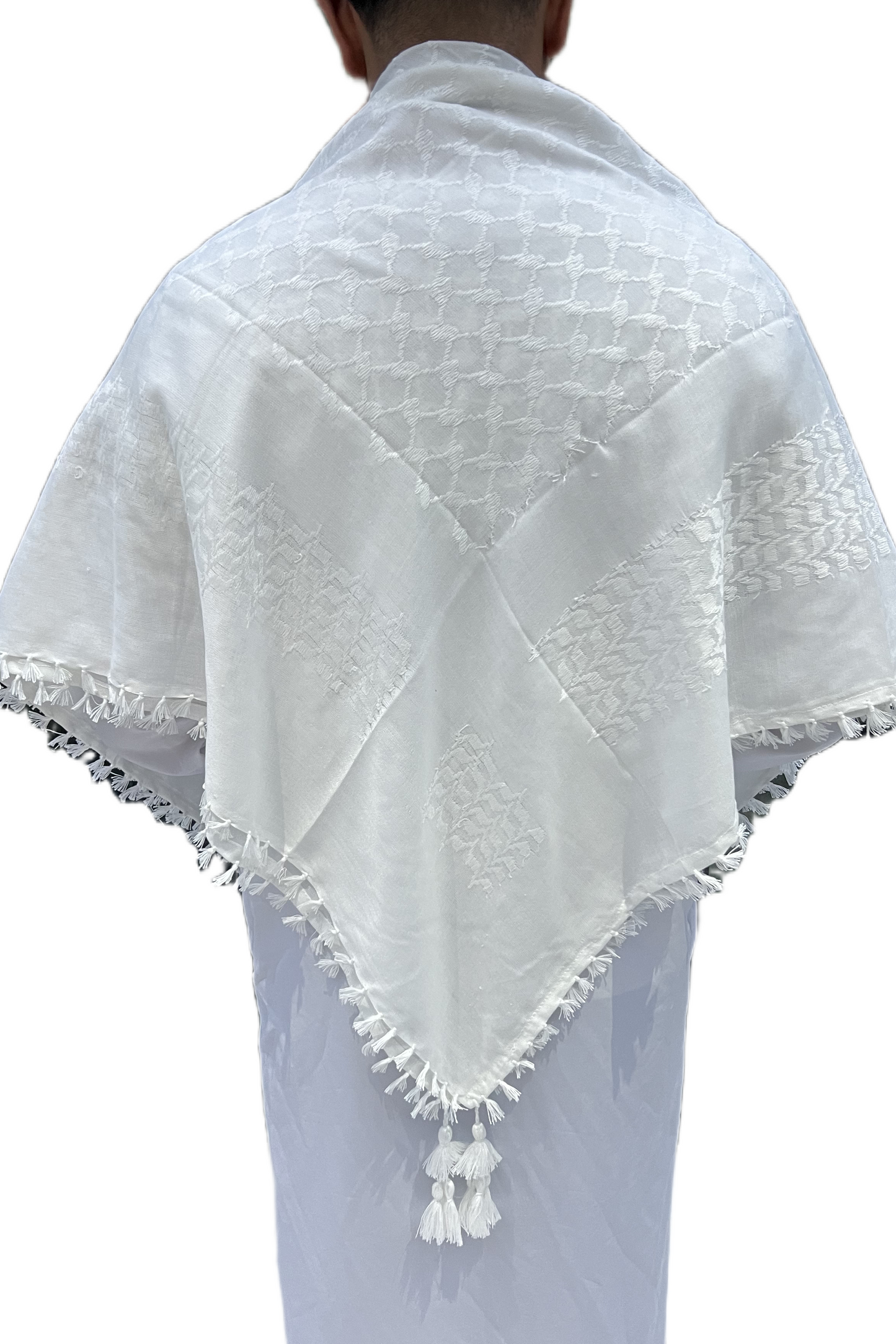 Kufiya/Keffiyeh Fully Wit 100% Katoen