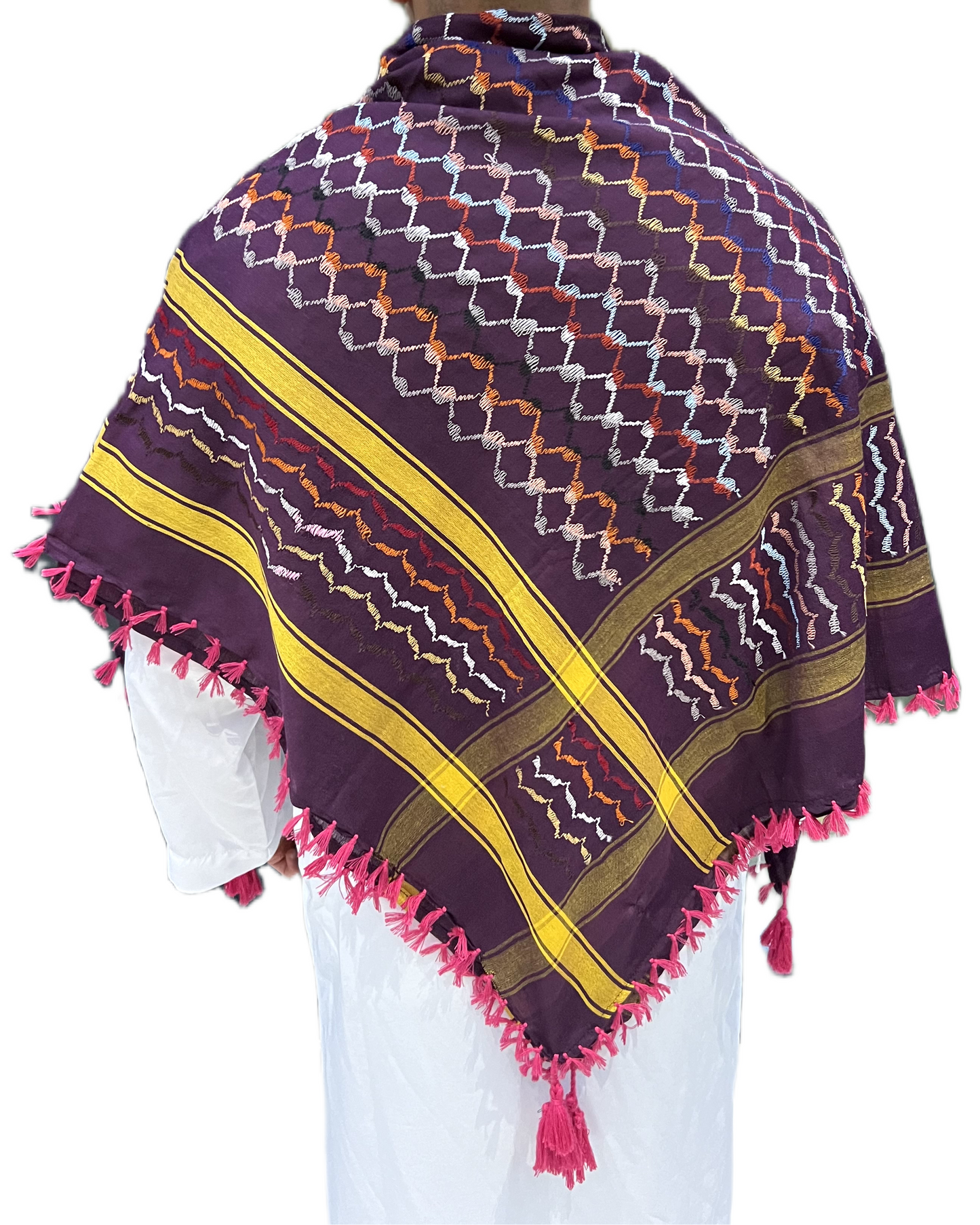 Kufiya/Keffiyeh Roxo Arco-íris 100% Algodão