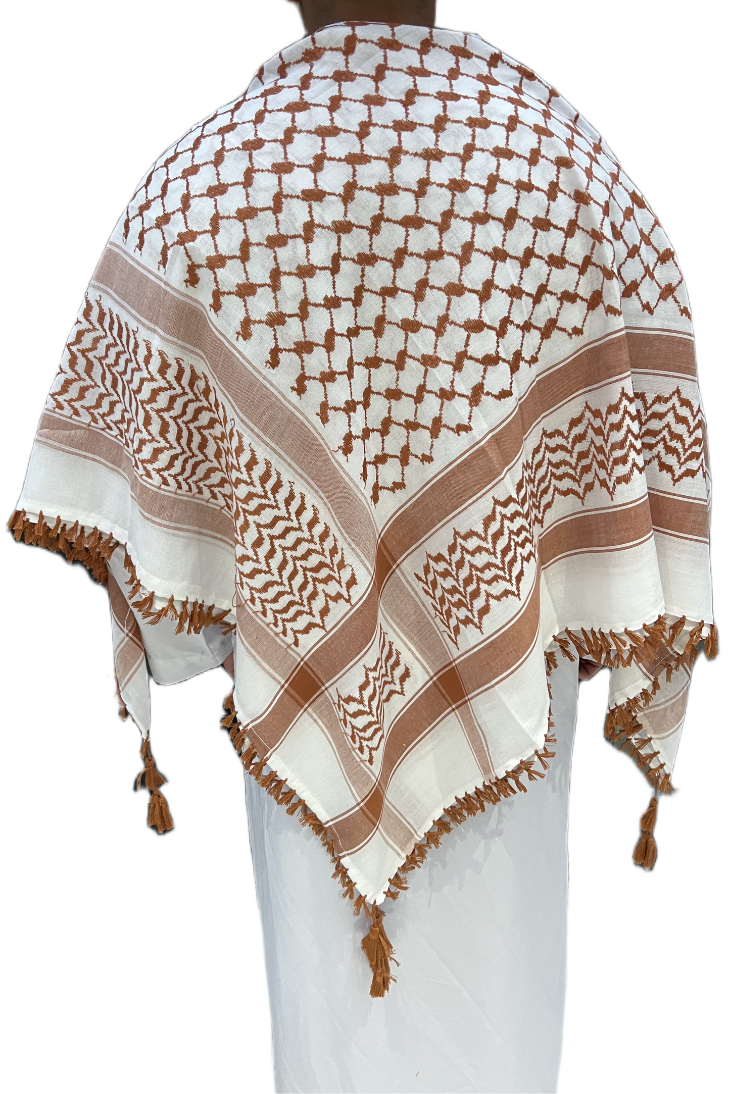 Kufiya/Keffiyeh Bronze with Bronze Tassels 100% Cotton