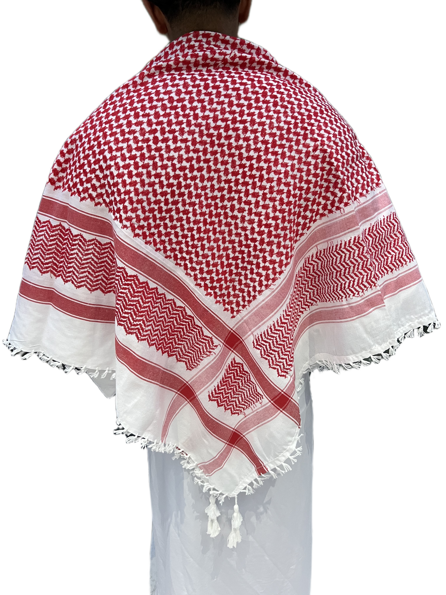Kufiya/Keffiyeh Rood/Wit 100% Premium Katoen