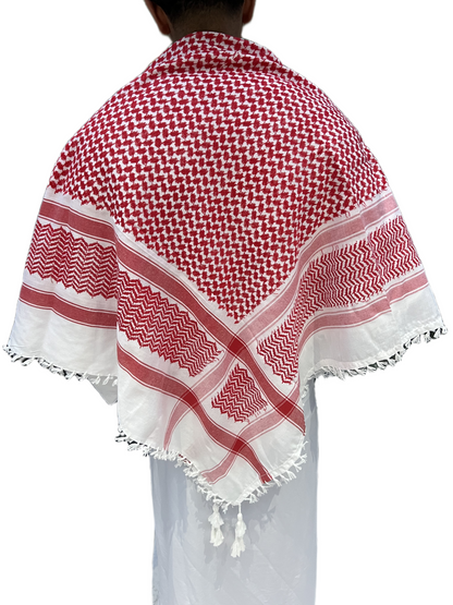 Kufiya/Keffiyeh Rood/Wit 100% Premium Katoen