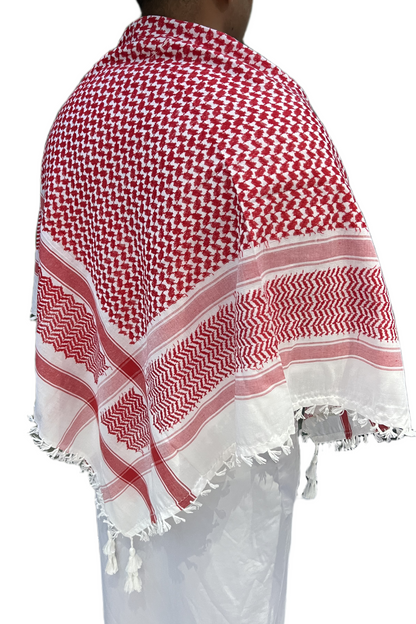 Kufiya/Keffiyeh Rood/Wit 100% Premium Katoen