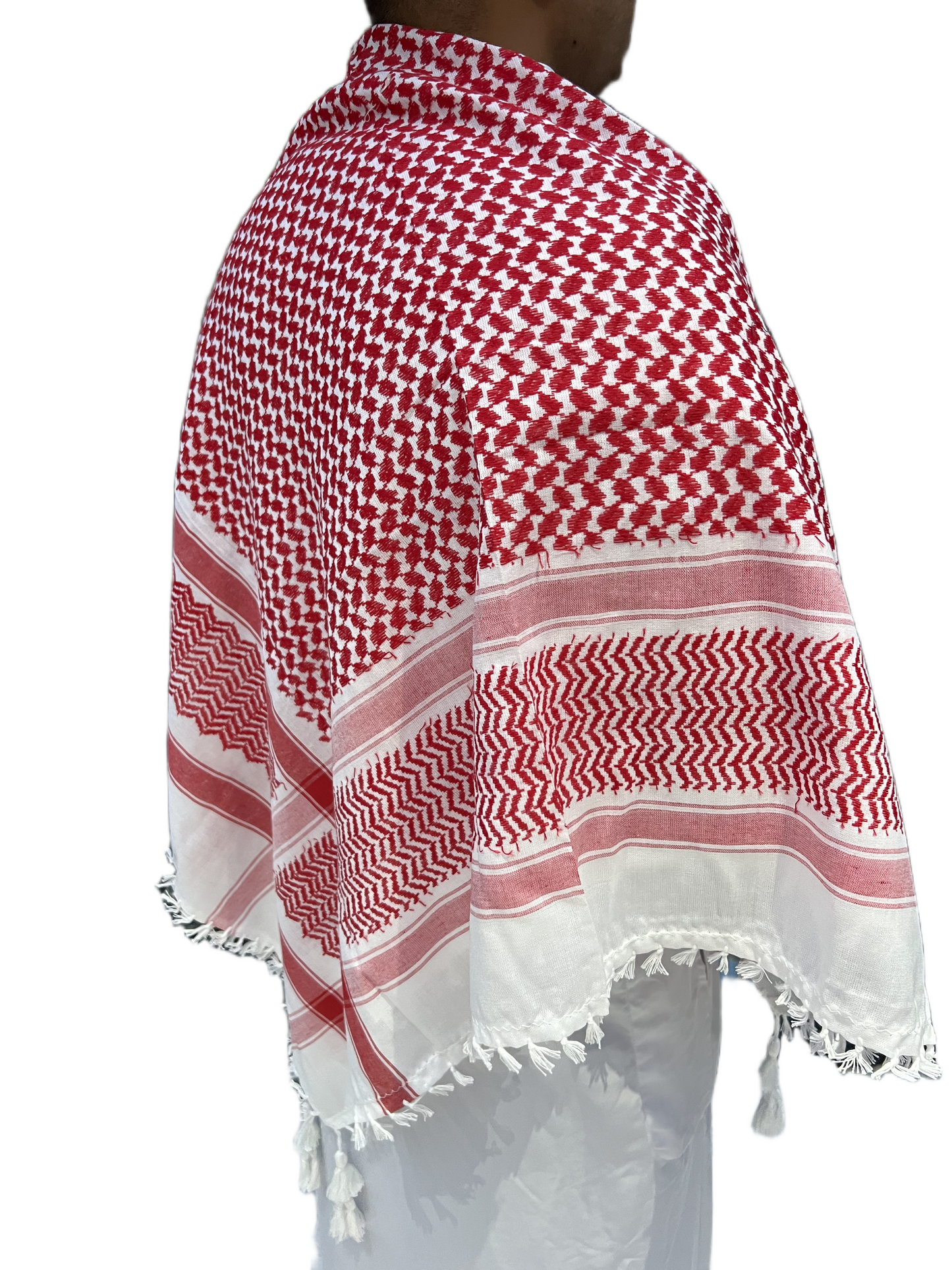 Kufiya/Keffiyeh Rood/Wit 100% Premium Katoen