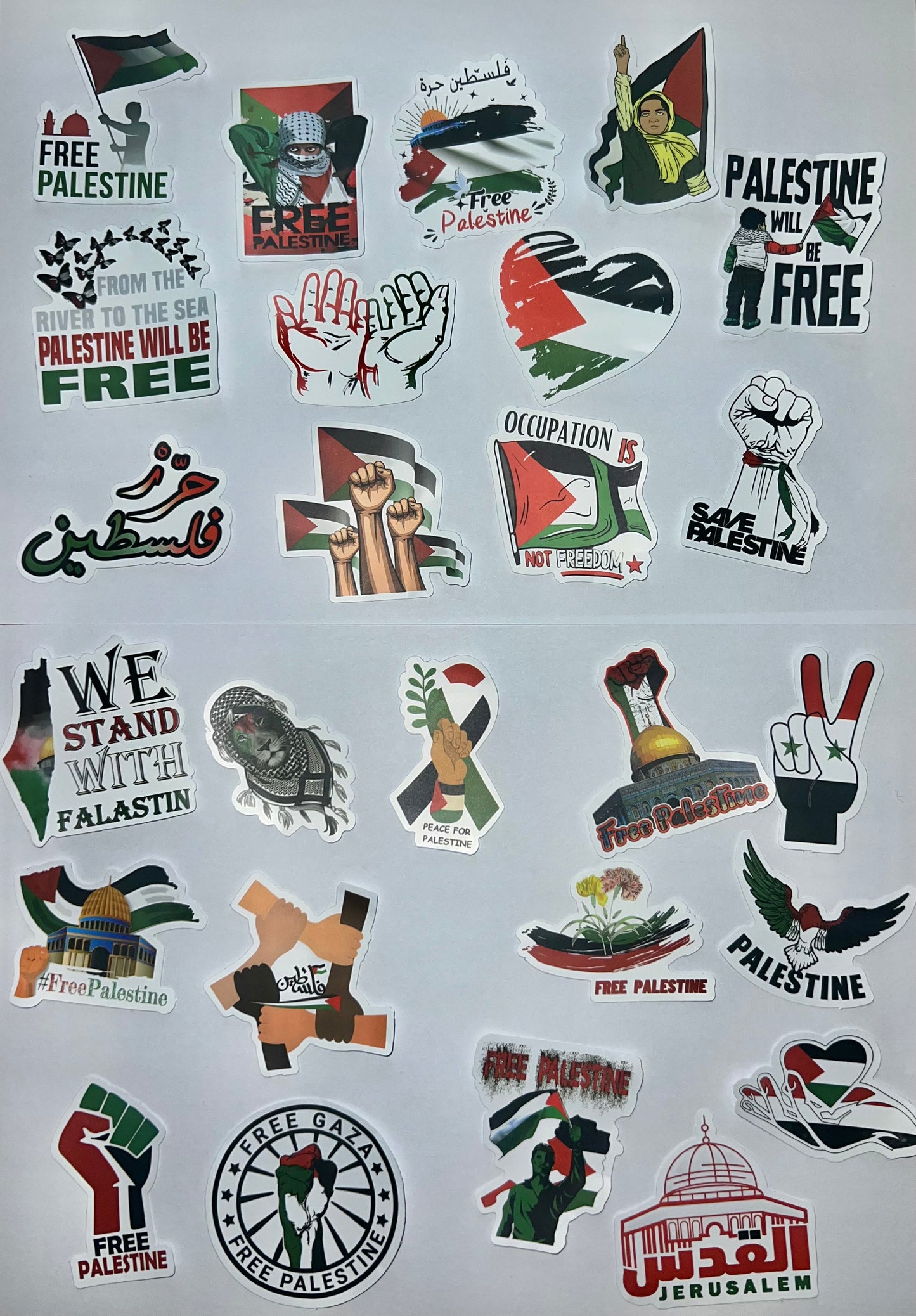 Random Free Palestine Sticker 10/20/40x