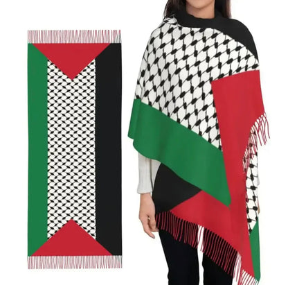 Großer Palästina-Schal mit weichem Stoff, 200 x 70 cm