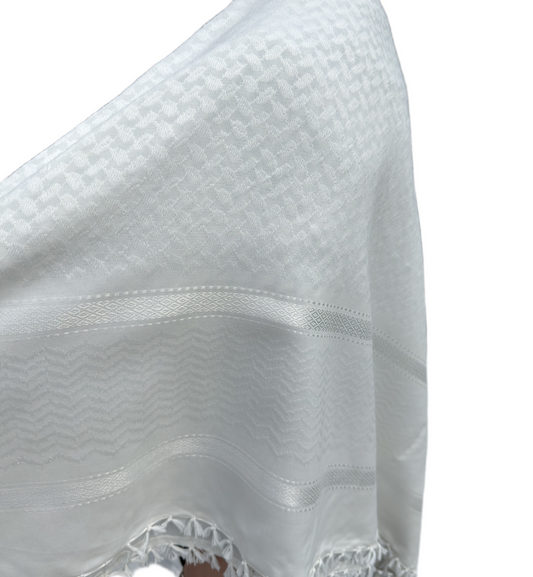 Kufiya entièrement blanche Premium