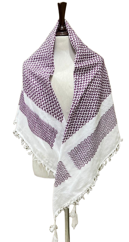 Kufiya/Keffiyeh Paars 100% Premium Katoen