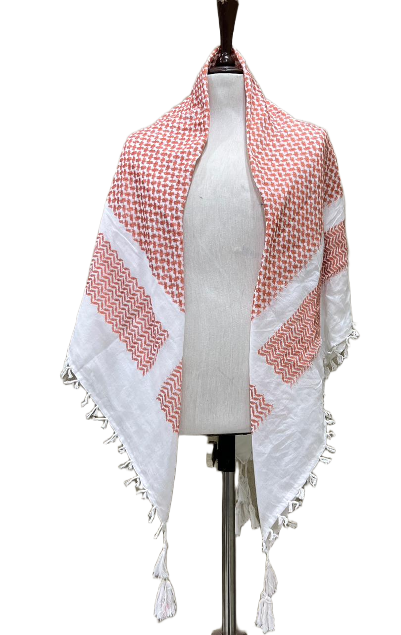 Kufiya/Keffiyeh Terracotta 100% Premium Katoen