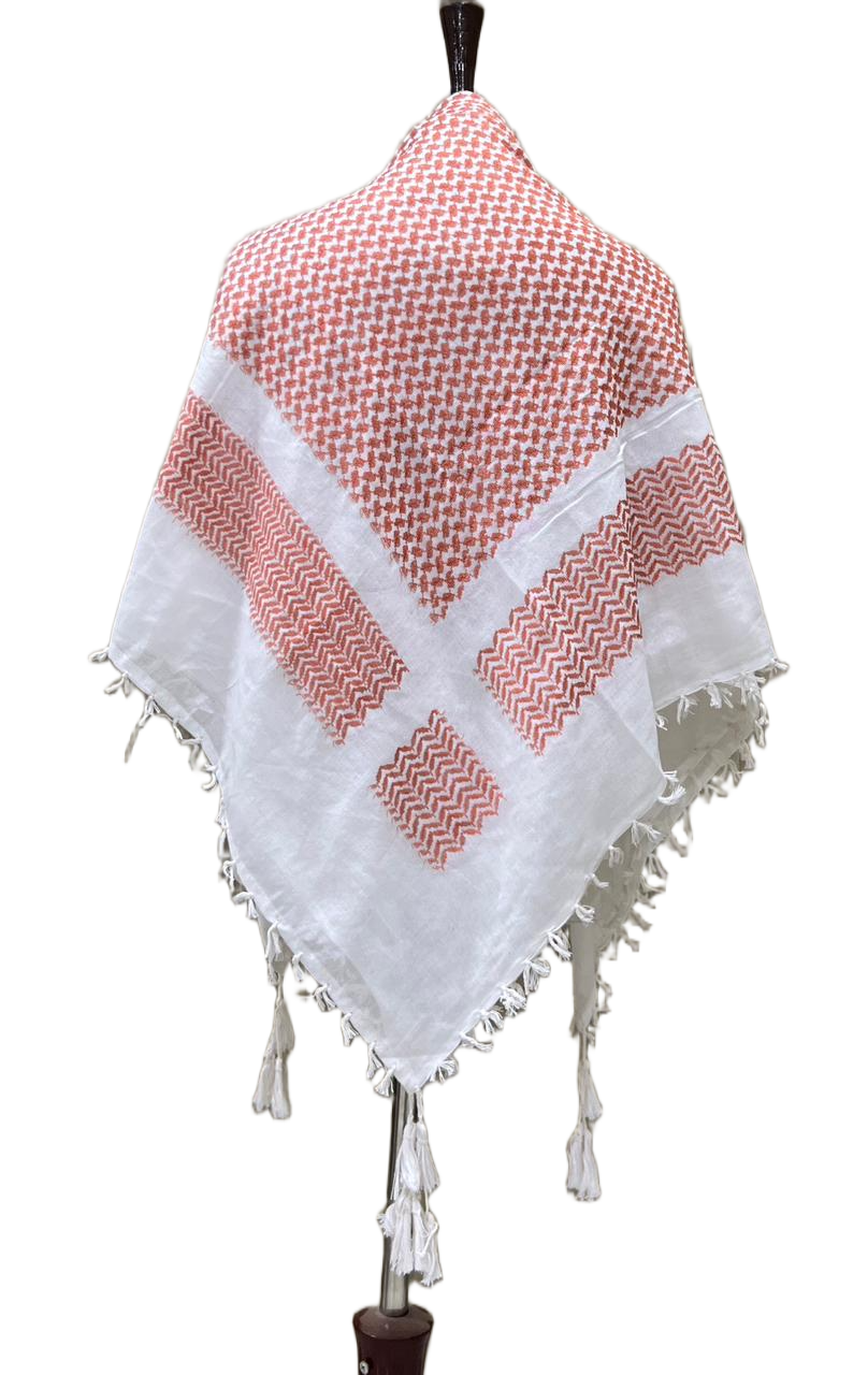 Kufiya/Keffiyeh Terracotta 100% Premium Katoen