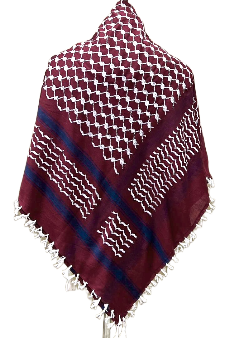 Kufiya/Keffiyeh Velvet Red 100% Katoen
