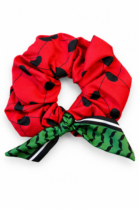 Watermelon Keffiyeh Hair Scrunchie