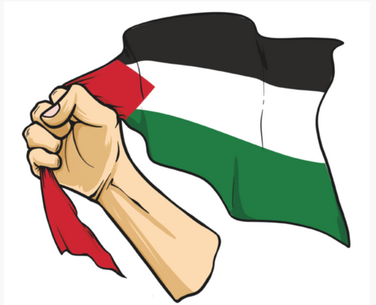 Fist with Palestine Flag Sticker 9x11 cm 5/10/20/40 Pieces