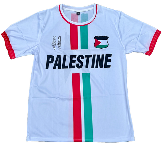 Palestina Voetbal T-shirt Unisex Wit
