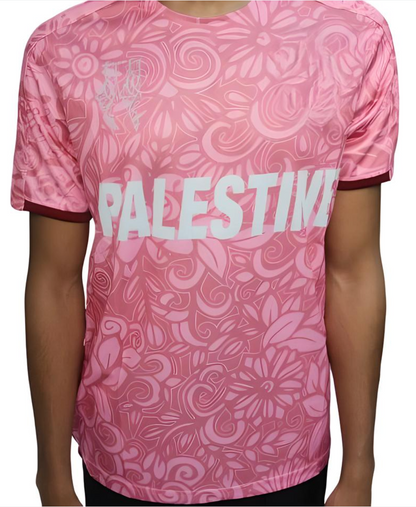 Palestine Football T-shirt Pink