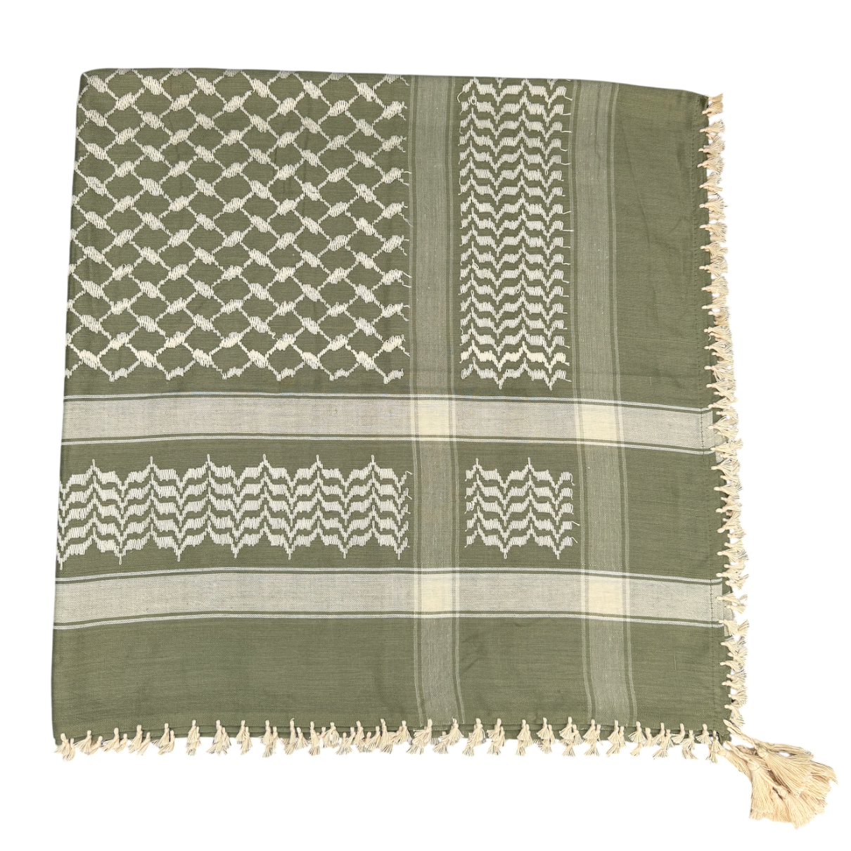 Kufiya/Keffiyeh Olive Green 100% Cotton