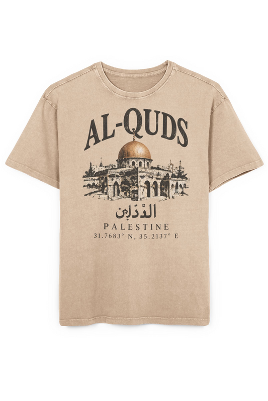 Al-Quds tvättad oversized t-shirt