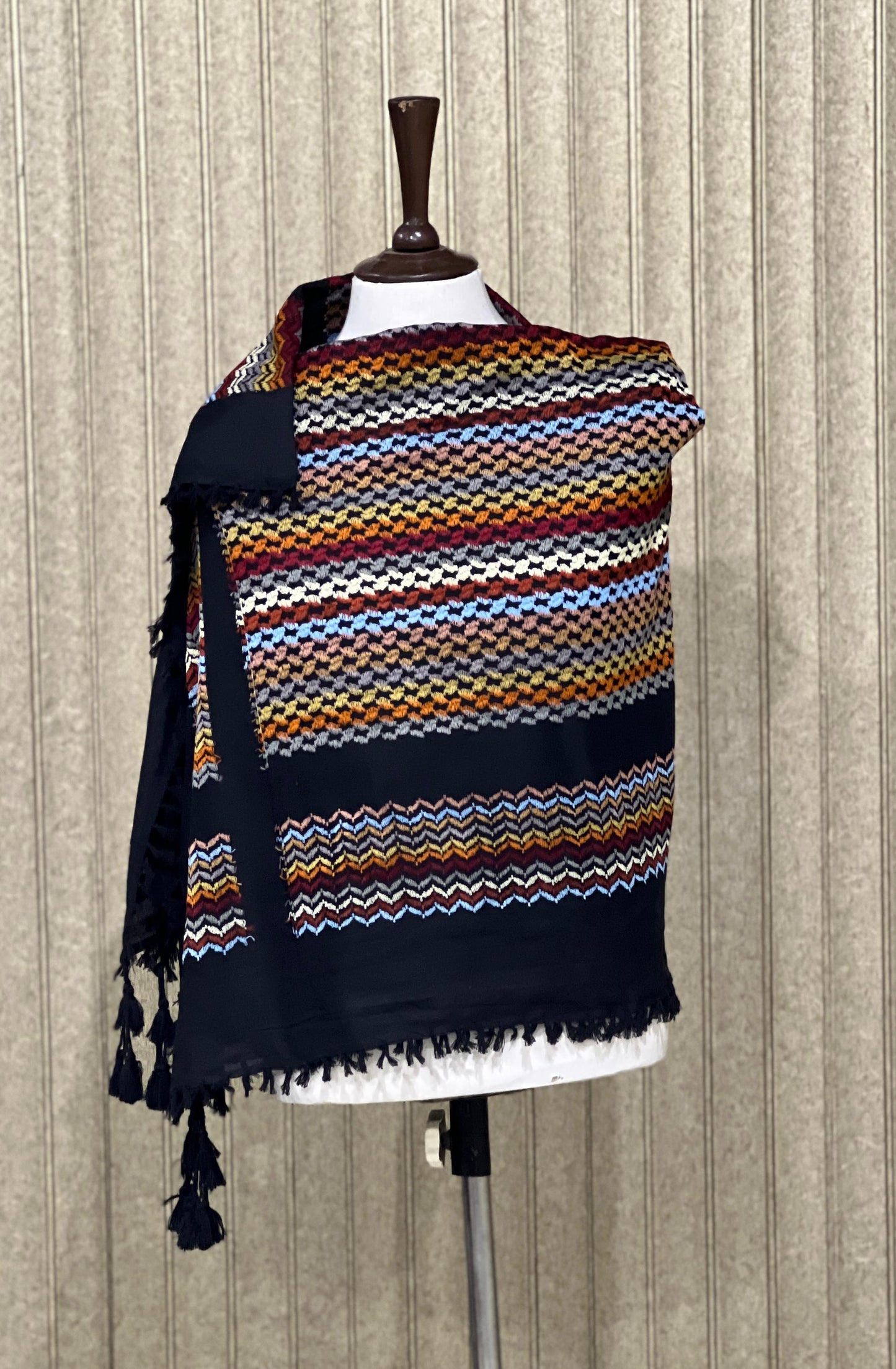 Kufiya/Keffiyeh Black Mosaic Multicolor 100% Katoen