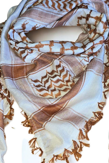 Kufiya/Keffiyeh bronce con flecos bronce Algodón