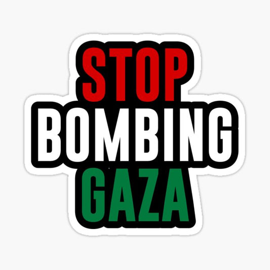 STOP BOMBARDERE GAZA Klistermærke 9x11 cm 5/10/20/40 Stykker